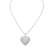 lila diamond heart necklace in silver variant with clear cz heart charm on silver chain
