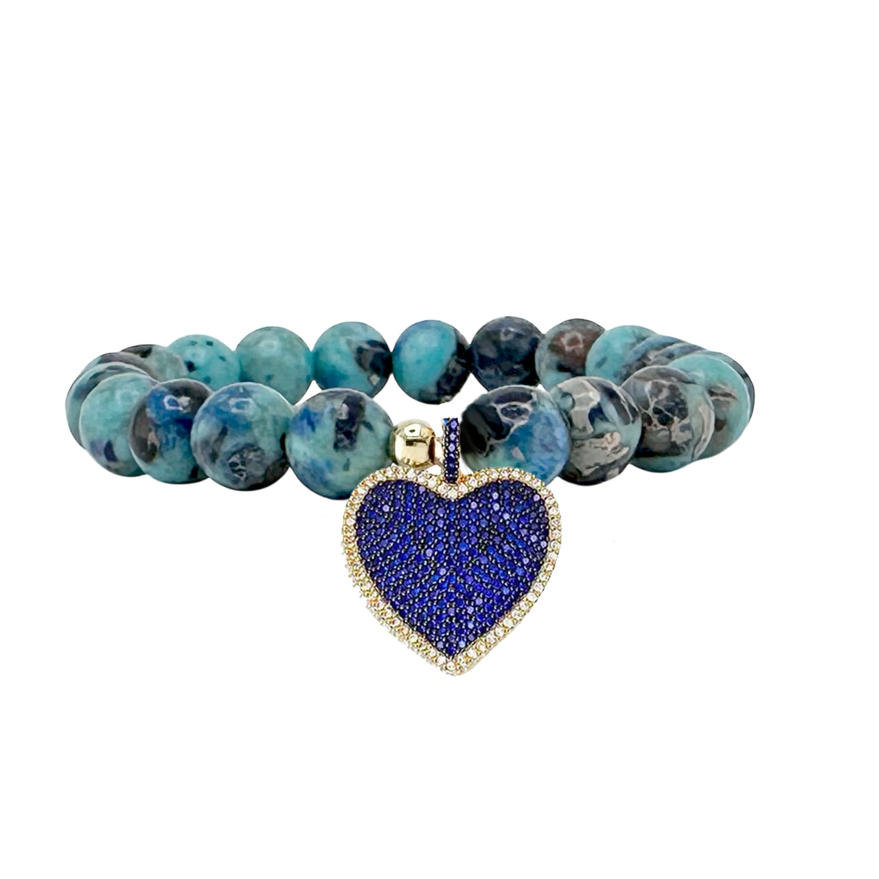 Blue Jasper Heart of Jasper Gemstone Bracelet