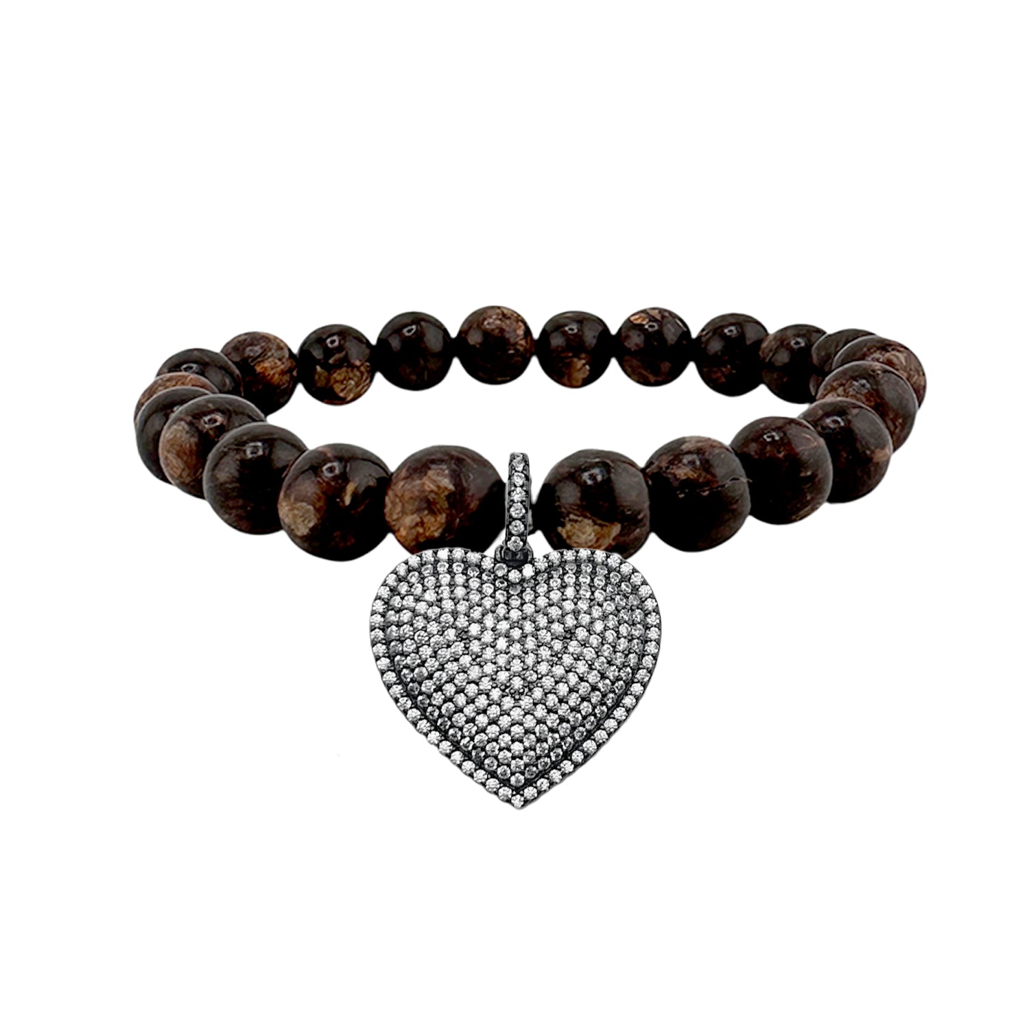 Brown Jasper Heart of Jasper Gemstone Bracelet