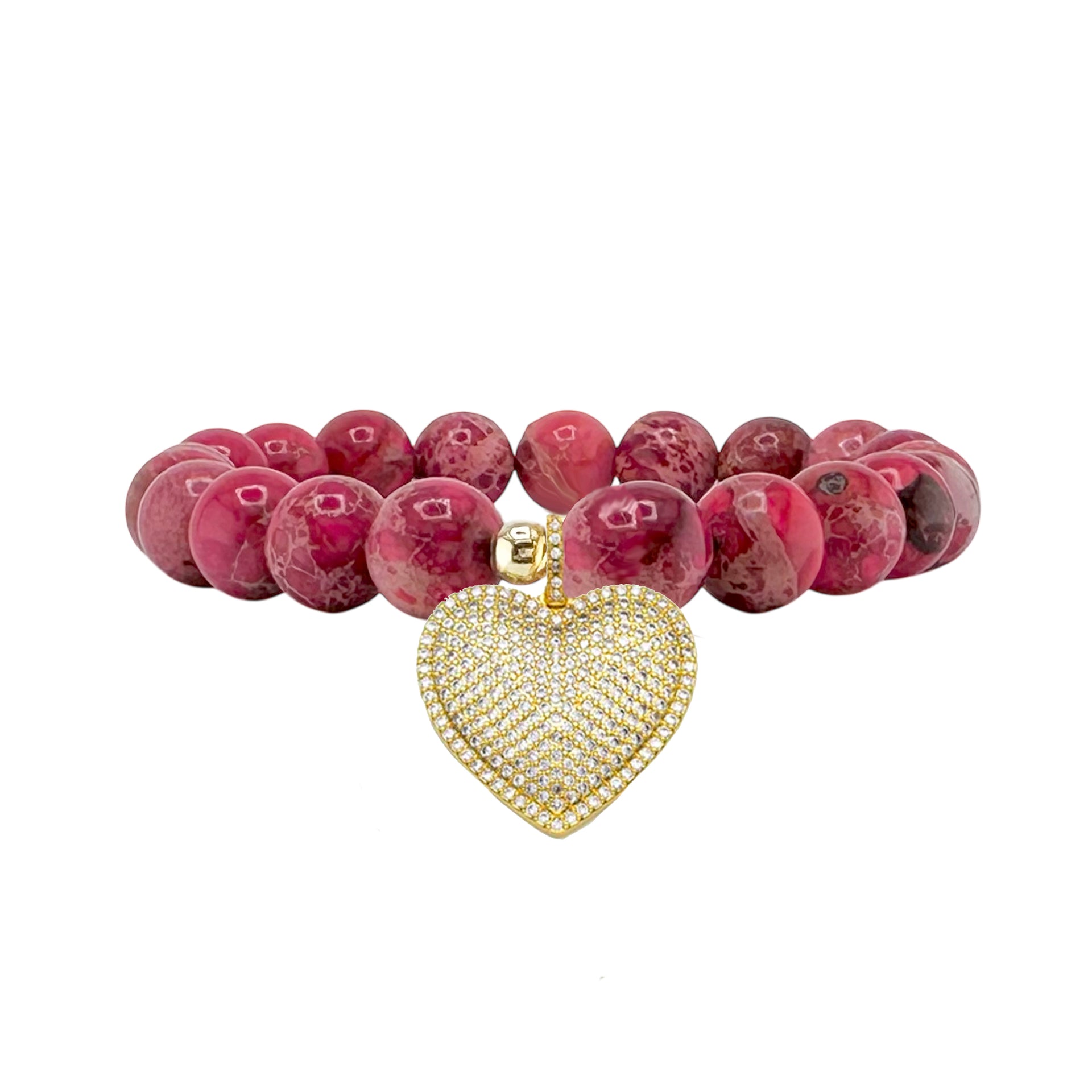 red Jasper Heart of Jasper Gemstone Bracelet