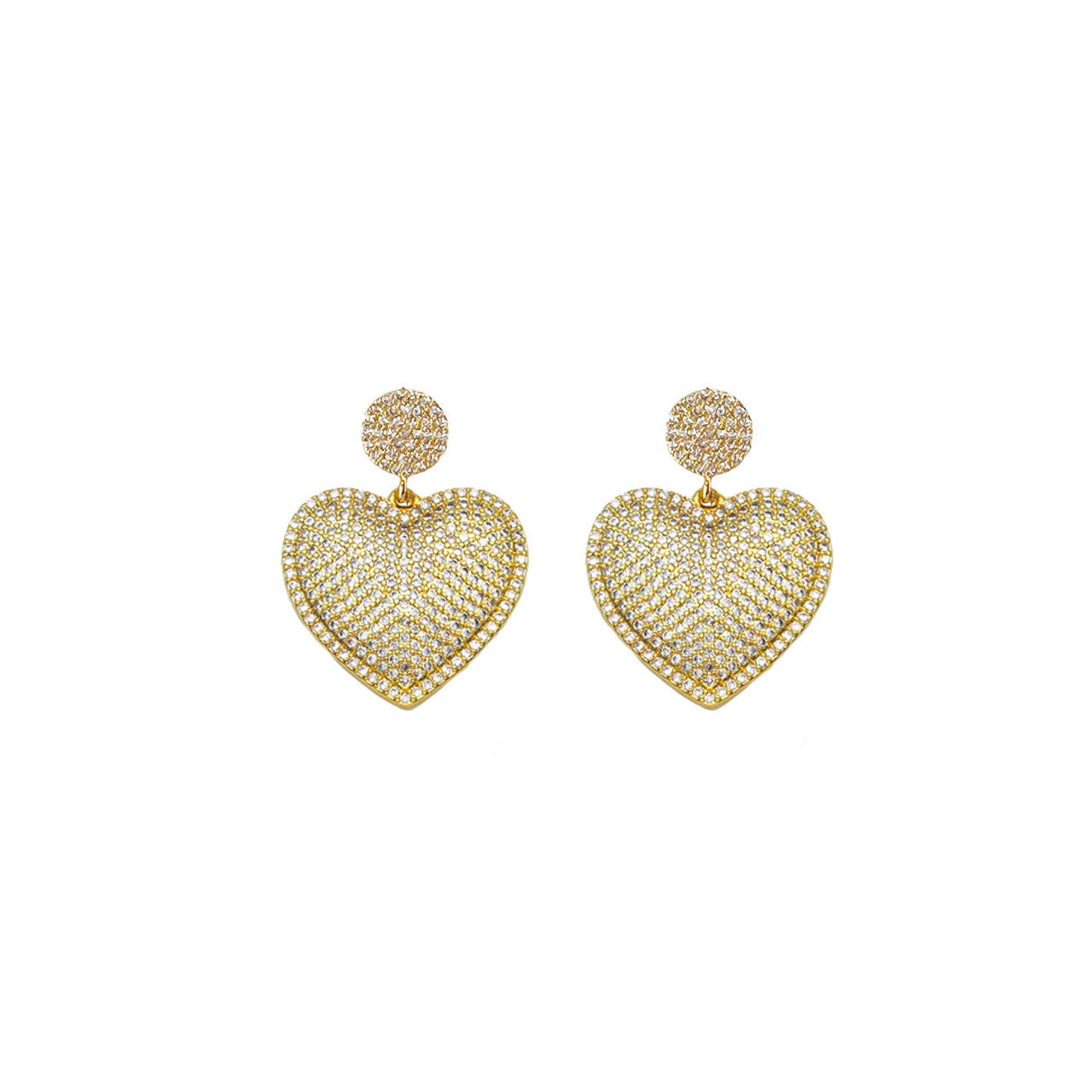 Lila CZ Heart Earrings