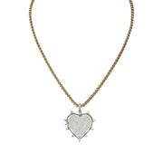 Love Lisa Lindsay Heart Box Link Necklace in gold and silver mix