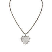 Love Lisa Lindsay Heart Box Link Necklace in silver