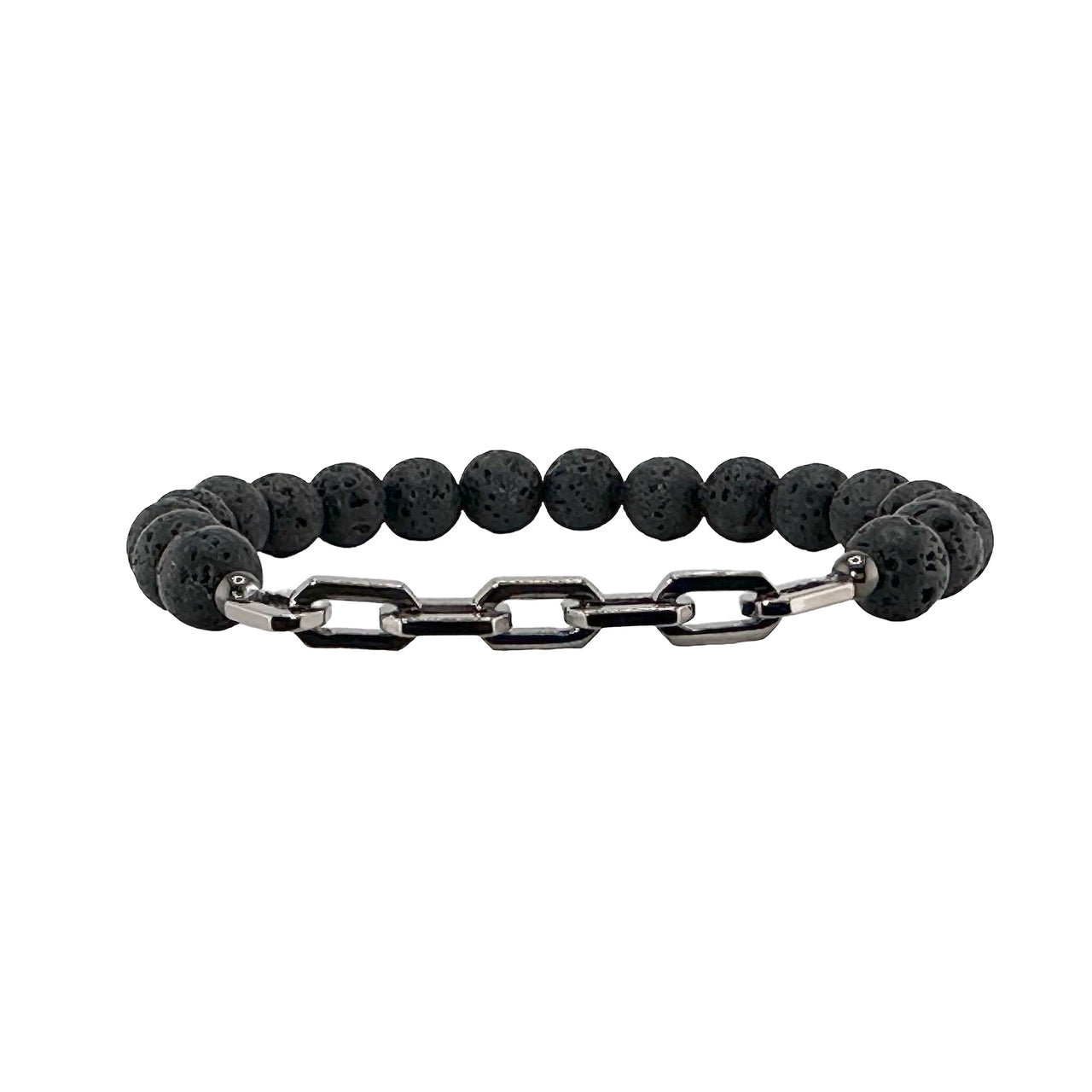 Mac Chain Link Lava Rock Men's Bracelet