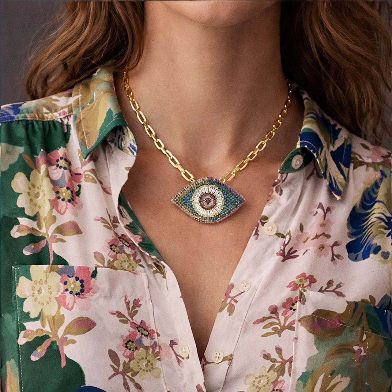 Patricia's Paperclip Eye Necklace