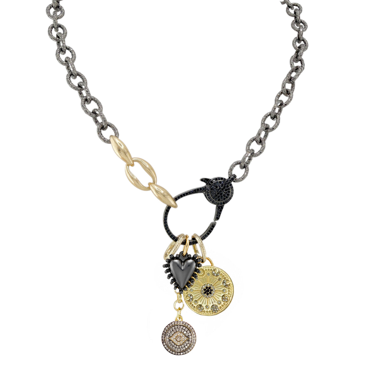 Estelle Celestial Moon & Heart Charm Necklace