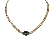 Love Lisa gold and black magnetic pave choker necklace with pave clasp bold two tone chain style