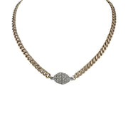 Love Lisa two tone gold and silver magnetic pave choker necklace with crystal clasp fashionable mixed metal chain