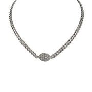 Love Lisa silver magnetic pave choker necklace with sparkling pave clasp elegant jewelry for women