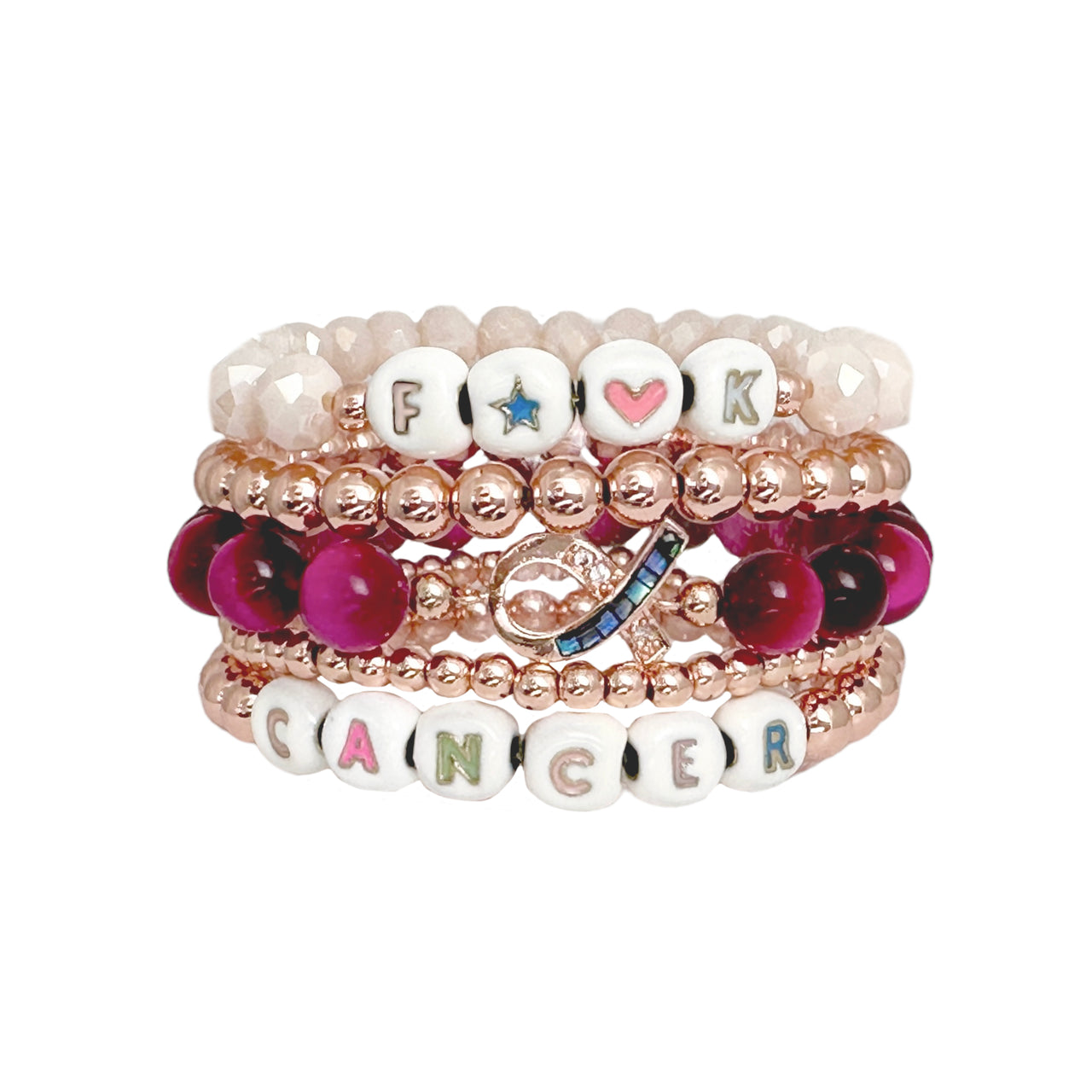 love lisa fuck cancer bracelet collection pink breast cancer awareness jewelry