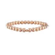 rose gold 6mm beaded stretch bracelet breast cancer awareness jewelry pink bead bracelet
