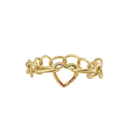 Love Lisa locked in love heart clasp bracelet gold with multi color  pavé heart clasp