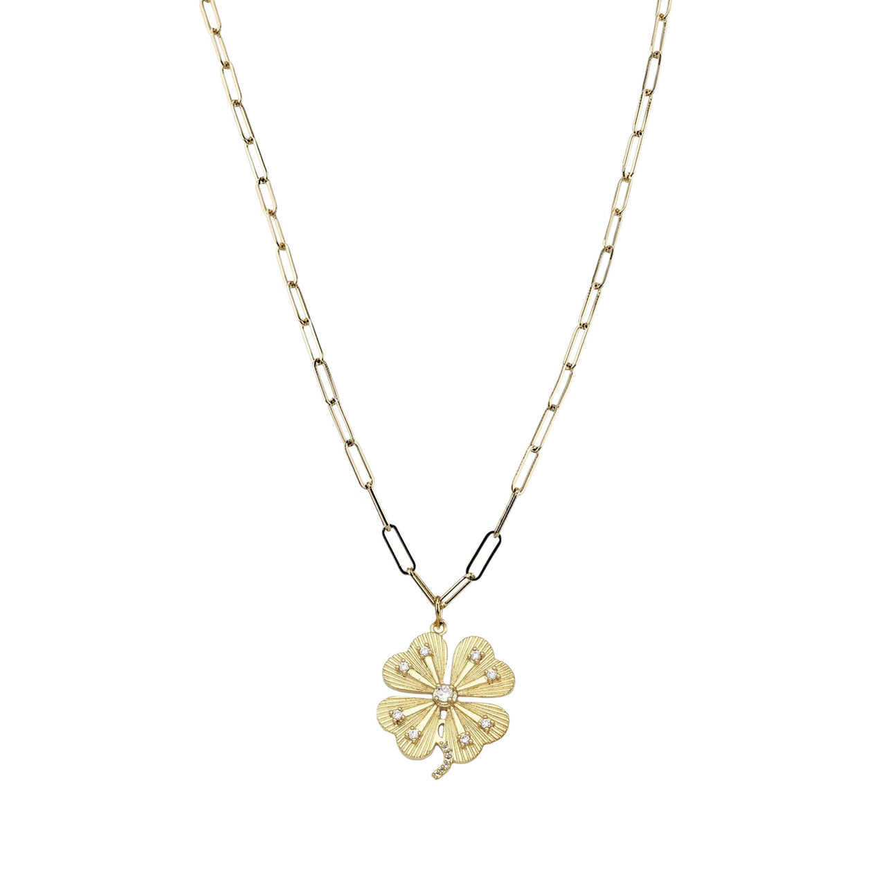 Long Paperclip Charm Necklace