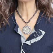 model wearing layered enchanted fairy necklace by love lisa
