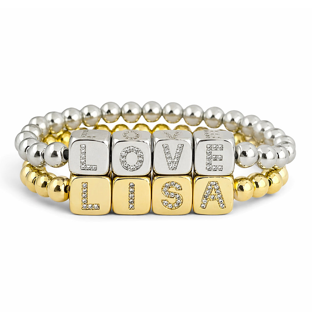 Personalized Large Block Letter Bracelet 6mm