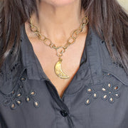 love lisa love you to the moon necklace worn layered gold chain jewelry
