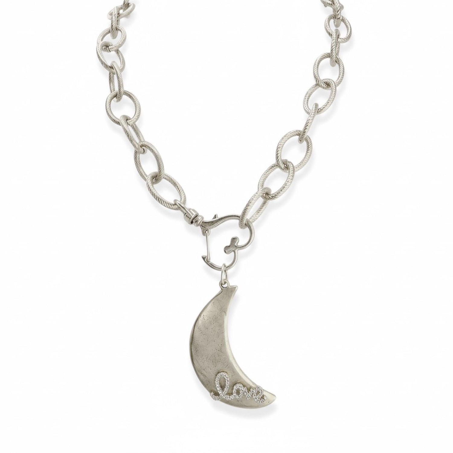 love lisa love you to the moon necklace silver crescent moon charm jewelry