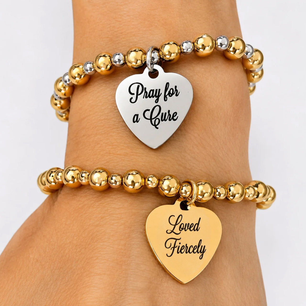 Loved Fiercely Awareness Charm Bracelet