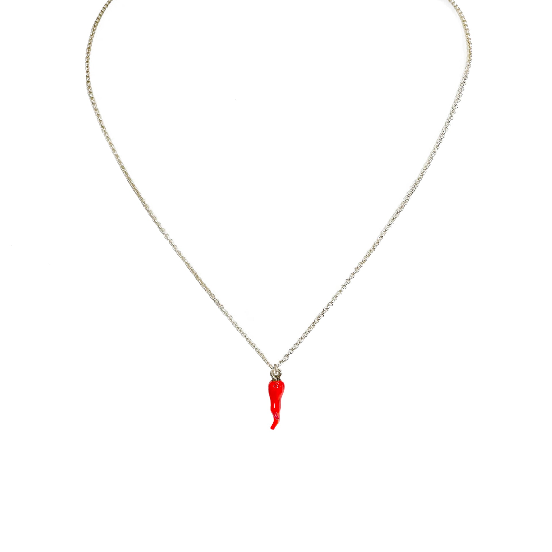 Collana Lunga Con Pendente A Corno Smaltato Rosso - Mya Accessories - Foto 6