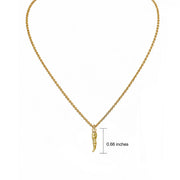 lucia gold Italian horn necklace with polished gold horn pendant on delicate gold chain