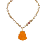 lumbini blessings buddha necklace orange pendant love lisa