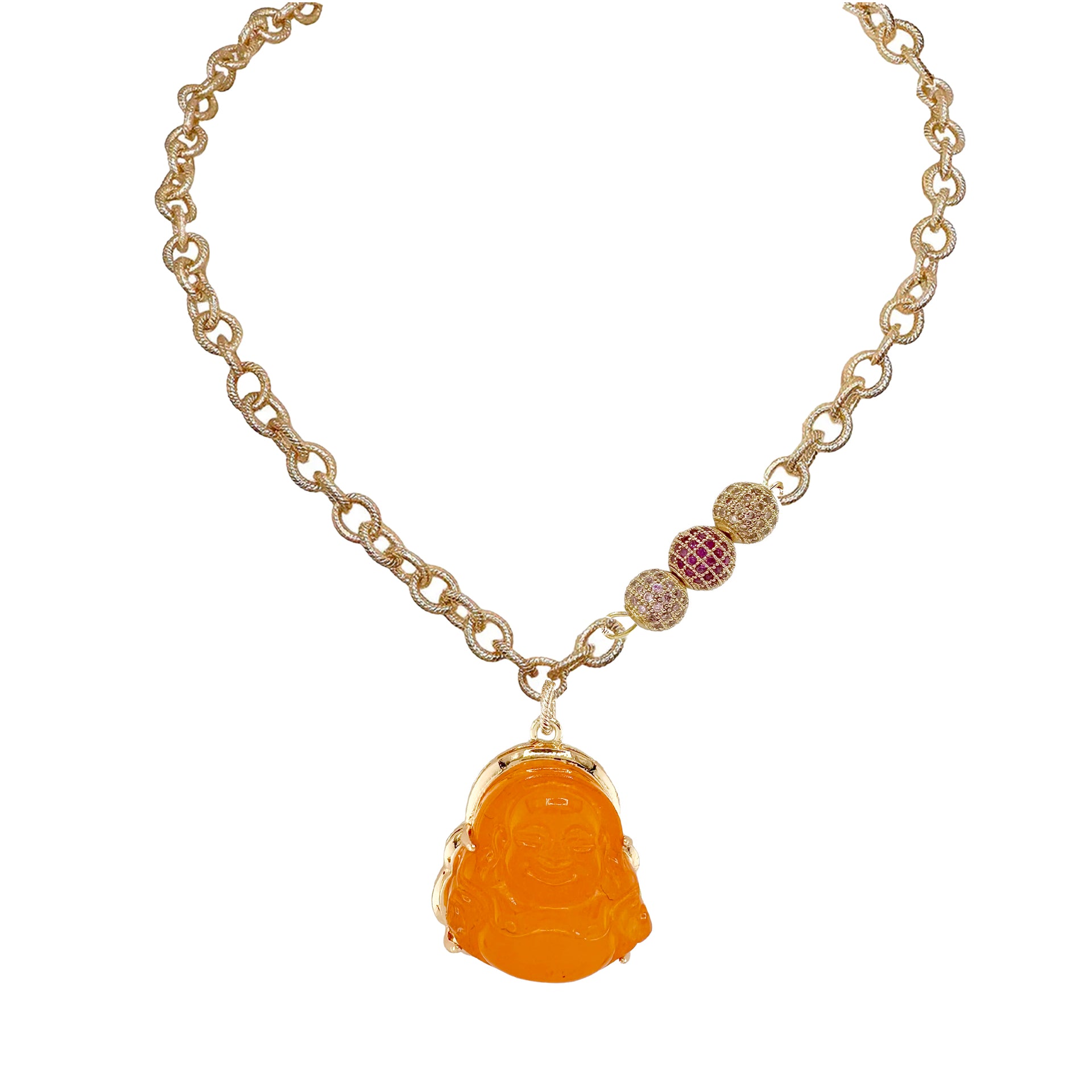 lumbini blessings buddha necklace orange pendant love lisa