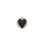 love lisa luna love heart disc charm gold black pave heart charm for clasp necklaces