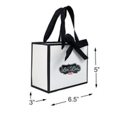 love lisa gift bag with ribbon showing size and dimensions