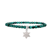 Madison little Star of David charm bracelet classic green crystal beaded Judaica jewelry