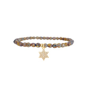 Madison little Star of David charm bracelet deep sea crystal beaded Judaica jewelry