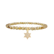 Madison little Star of David charm bracelet empire yellow crystal beaded Judaica jewelry