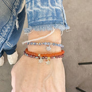 Love Lisa Madison little Star of David charm bracelet worn on wrist crystal beaded stack