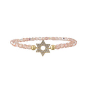 madison star of david bracelet crystal rose beads with pave star charm