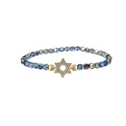 madison star of david bracelet summer song light blue beads with pave star charm