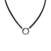 Mariano Clasp Charm Necklace in gunmetal by Love Lisa
