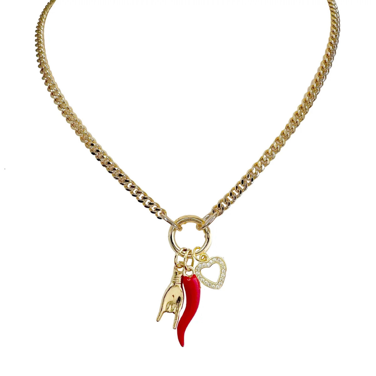 Mariano Italian Horn Protection Charm Necklace
