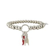 Mariano love protection bracelet silver with red Italian horn heart and hand charms