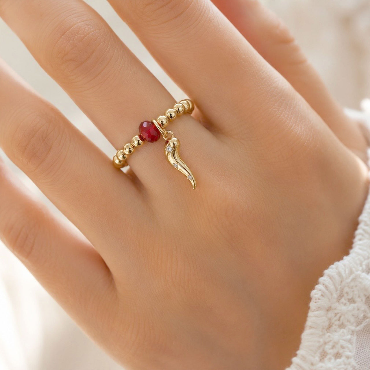 Mariano Luxe Italian Horn Stretch Ring
