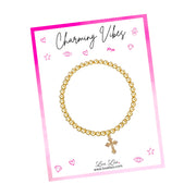 mary diamond cross bracelet packaging card display gold version love lisa