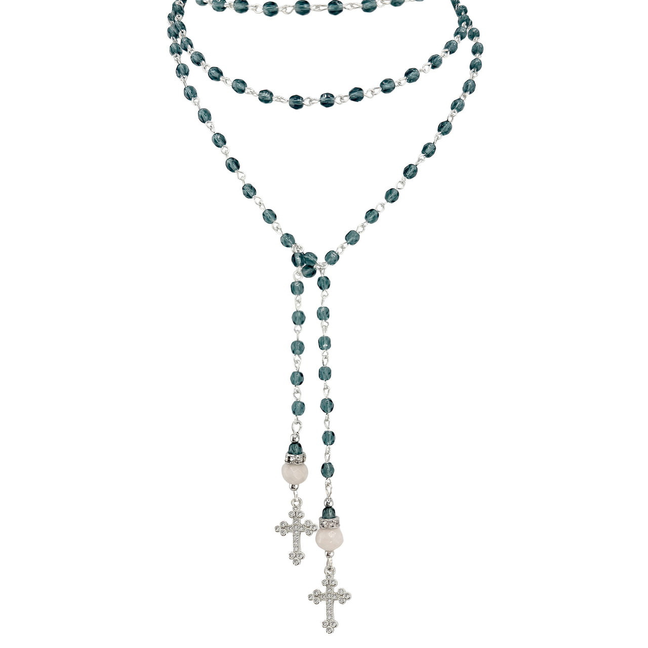Mary Cross Lariat Necklace