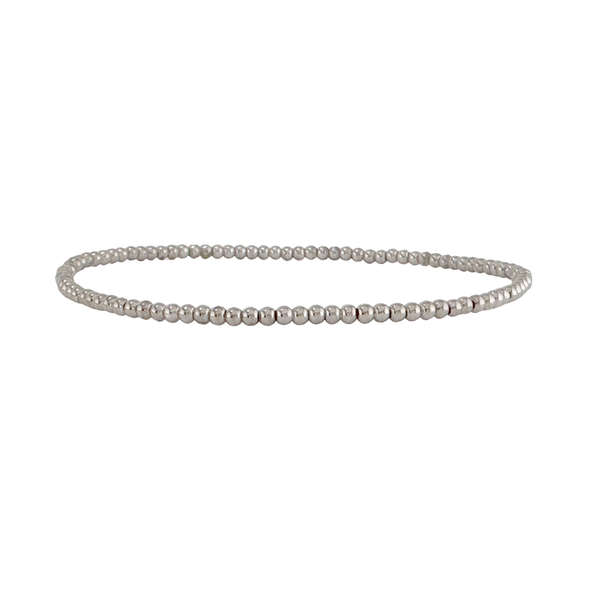 mary rockstar 3mm silver beaded ankle bracelet for women