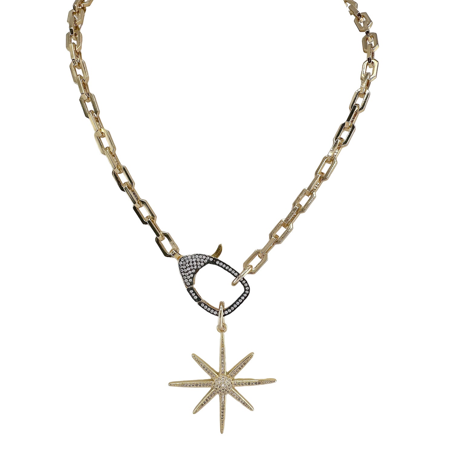 Love Lisa Matty North Star Necklace in gold with celestial star charm
