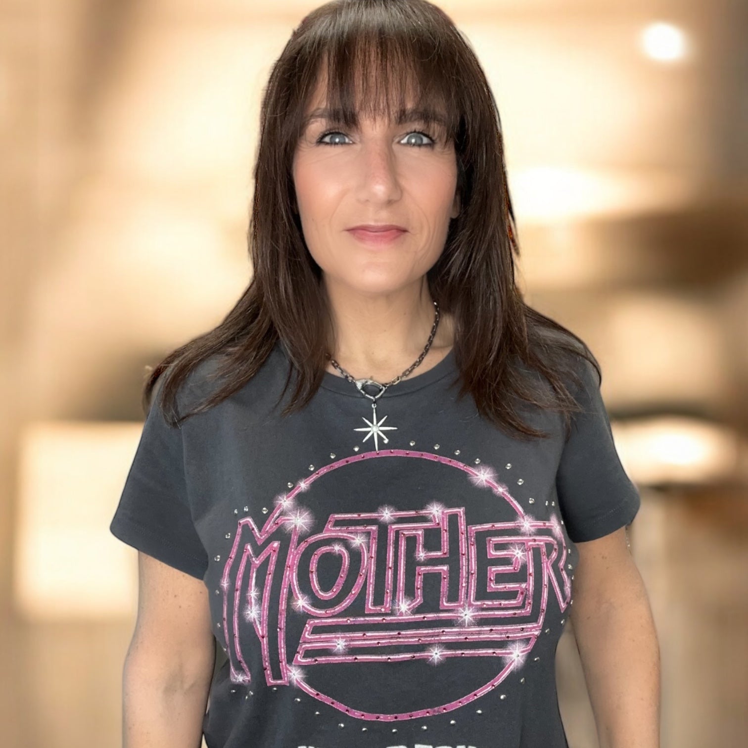 Love Lisa Matty North Star Necklace styled with CZ clasp and star pendant