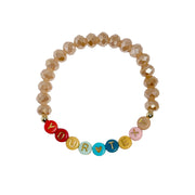 beige personalized colorful name bracelet