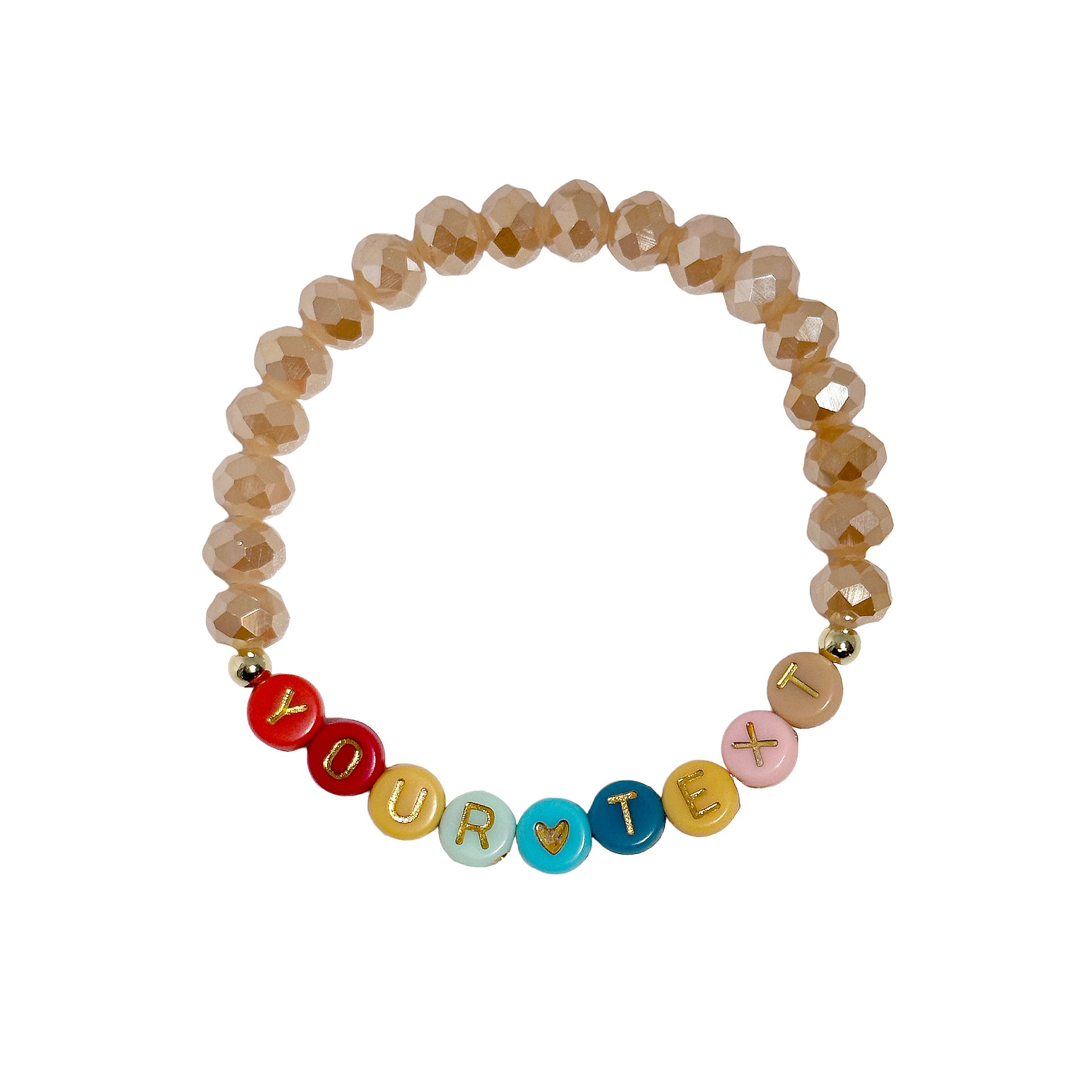 beige personalized colorful name bracelet