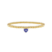 Love Lisa melindas sweet little heart eye anklet gold beads royal blue heart eye charm anklet
