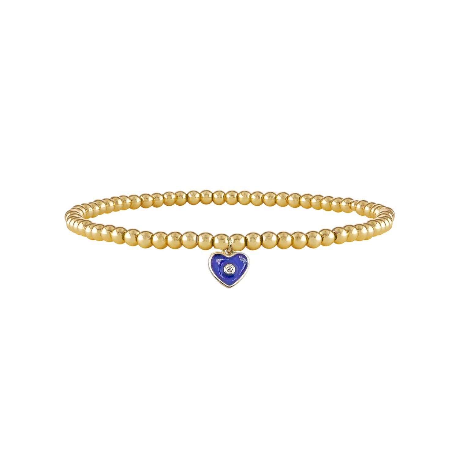 Love Lisa melindas sweet little heart eye anklet gold beads royal blue heart eye charm anklet
