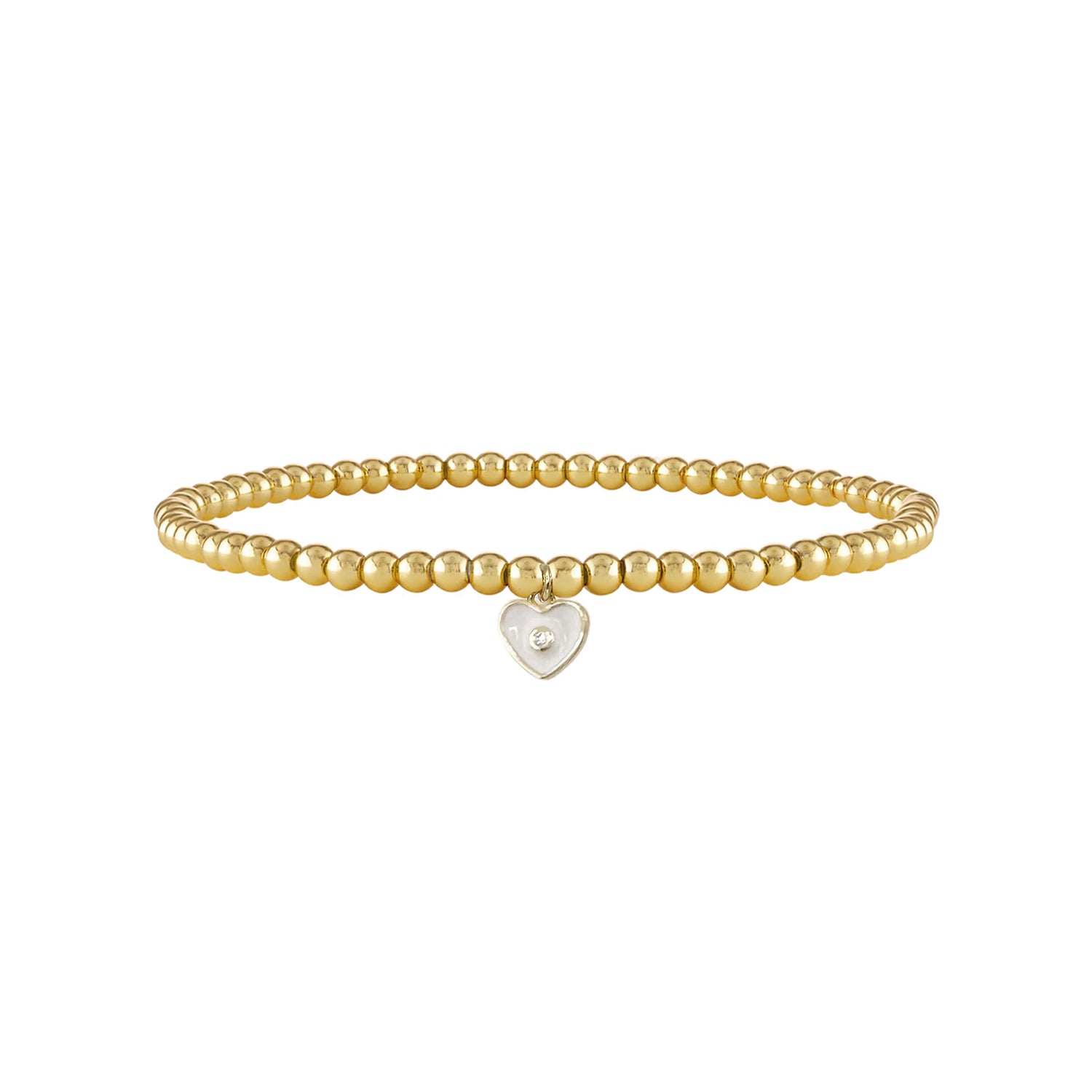 melindas sweet little heart eye anklet gold beads white heart eye charm
