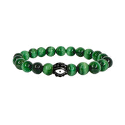 Love Lisa Men’s Protection Bracelet green tiger eye gemstone beads