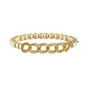 Love Lisa Mia Diamond Link gold crystal link beaded bracelet for women jewelry gift